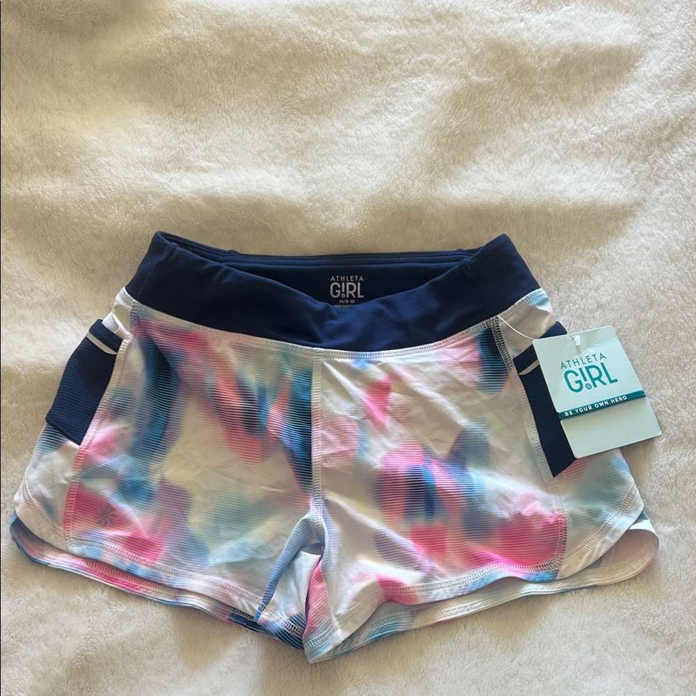 🆕Athleta Girl Navy and Multicolor Athletic Shorts